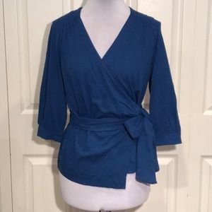 Caslon Blue Monaco Wrap Top